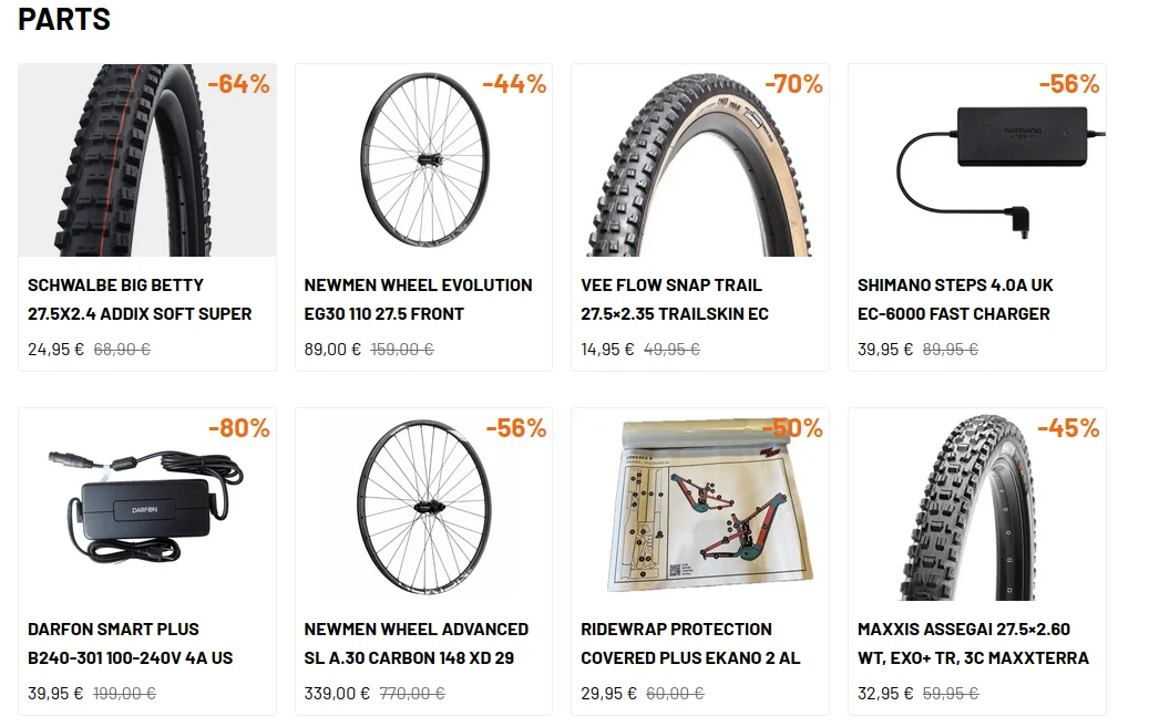 Propain clears out tyres, Newmen wheels and e-bike chargers with discounts up to 80%